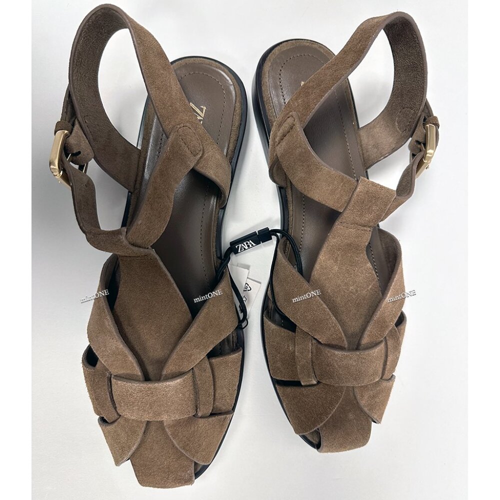 NEW ZARA split leather fisherman sandal 2538 - Picture 3 of 3